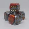 Accessories Chessex 26661 Gemini: Orange-Steel/Gold - 16mm D6 (12 Dice)