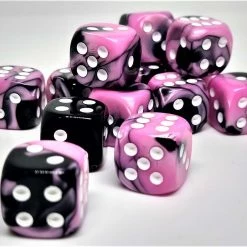 Chessex 26830 Gemini: Black-Pink/White - 12mm D6 (36 Dice) Accessories
