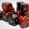 Accessories Chessex 26833 Gemini: Black-Red/Gold - 12mm D6 (36 Dice)