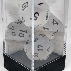Chessex 27401 Frosted: Clear/Black - Polyhedral (7 Dice) Accessories