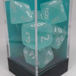 Chessex 27405 Frosted: Teal/White - Polyhedral (7 Dice)