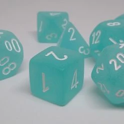 Chessex 27405 Frosted: Teal/White - Polyhedral (7 Dice)
