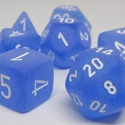 Chessex 27406 Frosted: Blue/White - Polyhedral (7 Dice) Accessories