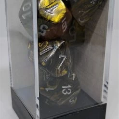 Chessex 27418 Leaf: Black Gold/Silver - Polyhedral (7 Dice) Accessories