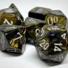 Chessex 27418 Leaf: Black Gold/Silver - Polyhedral (7 Dice) Accessories