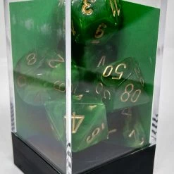 Accessories Chessex 27435 Vortex: Green/Gold - Polyhedral (7 Dice)