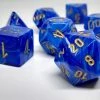 Chessex 27436 Vortex: Blue/Gold - Polyhedral (7 Dice) Accessories