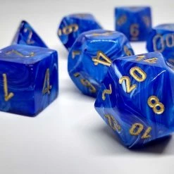 Chessex 27436 Vortex: Blue/Gold - Polyhedral (7 Dice) Accessories