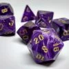 Chessex 27437 Vortex: Purple/Gold - Polyhedral (7 Dice) Accessories