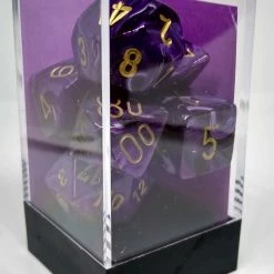 Chessex 27437 Vortex: Purple/Gold - Polyhedral (7 Dice) Accessories
