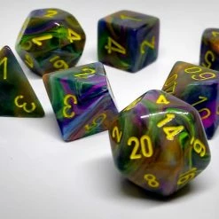 Chessex 27449 Festive: Rio/Yellow - Polyhedral (7 Dice) Accessories