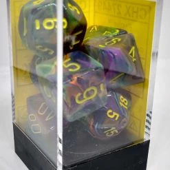 Chessex 27449 Festive: Rio/Yellow - Polyhedral (7 Dice) Accessories