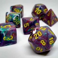 Accessories Chessex 27450 Festive: Mosaic/Yellow - Polyhedral (7 Dice)