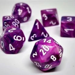 Accessories Chessex 27457 Festive: Violet/White - Polyhedral (7 Dice)