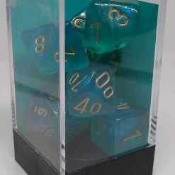 Chessex 27486 Borealis: Teal/Gold - Polyhedral (7 Dice)