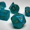 Chessex 27486 Borealis: Teal/Gold - Polyhedral (7 Dice)