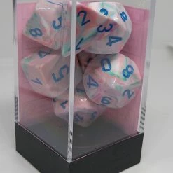 Chessex 27544 Festive: Pop Art/Blue - Polyhedral (7 Dice)