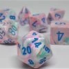 Chessex 27544 Festive: Pop Art/Blue - Polyhedral (7 Dice)