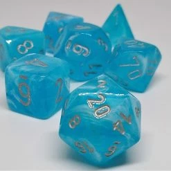 Accessories Chessex 27566 Luminary: Sky/Silver - Polyhedral (7 Dice)