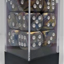 Chessex 27640 Festive: Carousel/White - 16mm D6 (12 Dice)