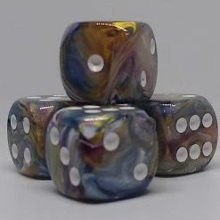 Chessex 27640 Festive: Carousel/White - 16mm D6 (12 Dice)
