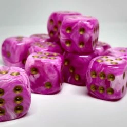 Chessex 27654 Vortex: Pink/Gold - 16mm D6 (12 Dice) Accessories