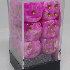 Chessex 27654 Vortex: Pink/Gold - 16mm D6 (12 Dice) Accessories
