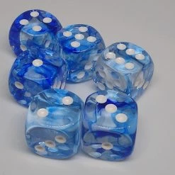Chessex 27666 Nebula: Dark Blue/White - 16mm D6 (12 Dice) Accessories