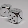 Chessex 29007 Silver Metallic Plated - 16mm D6 (2 Dice) Accessories