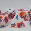 Chessex 30022 Gemini: Red-White/Blue - Polyhedral (7 Dice) Accessories