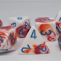 Chessex 30022 Gemini: Red-White/Blue - Polyhedral (7 Dice) Accessories