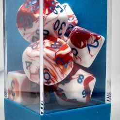Chessex 30022 Gemini: Red-White/Blue - Polyhedral (7 Dice) Accessories