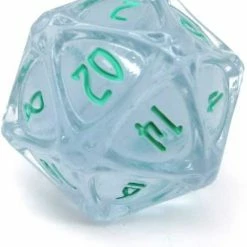 PolyHero Dice - D20 Orb: Ethereal Ice & Burning Blue