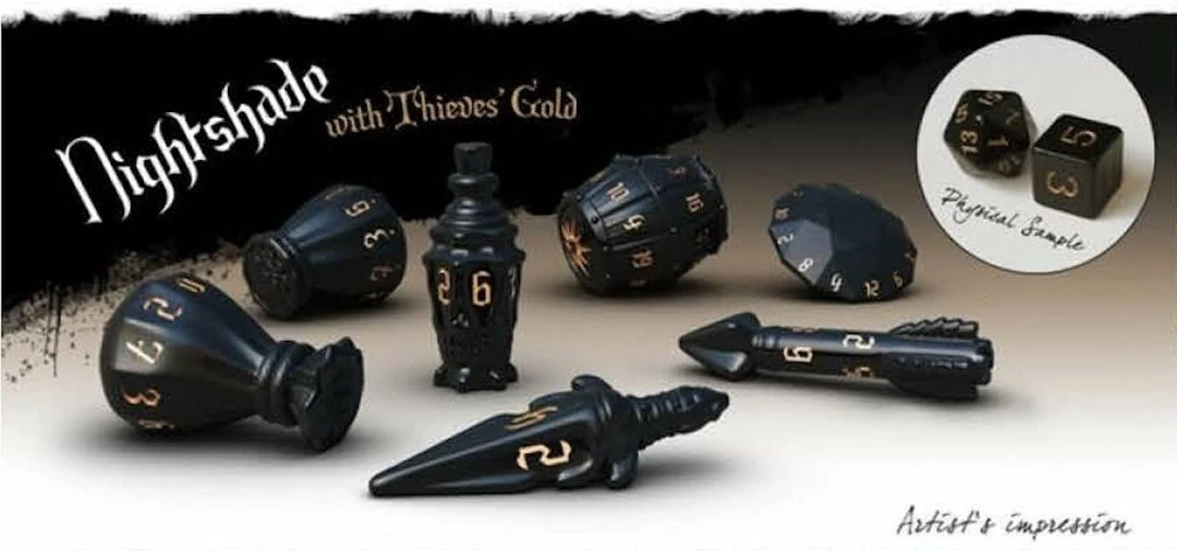 Polyhero Dice - Rogue Set - Nightshade 7 Piece Set 3 Polyhero Dice - Rogue Set - Nightshade 7 Piece Set