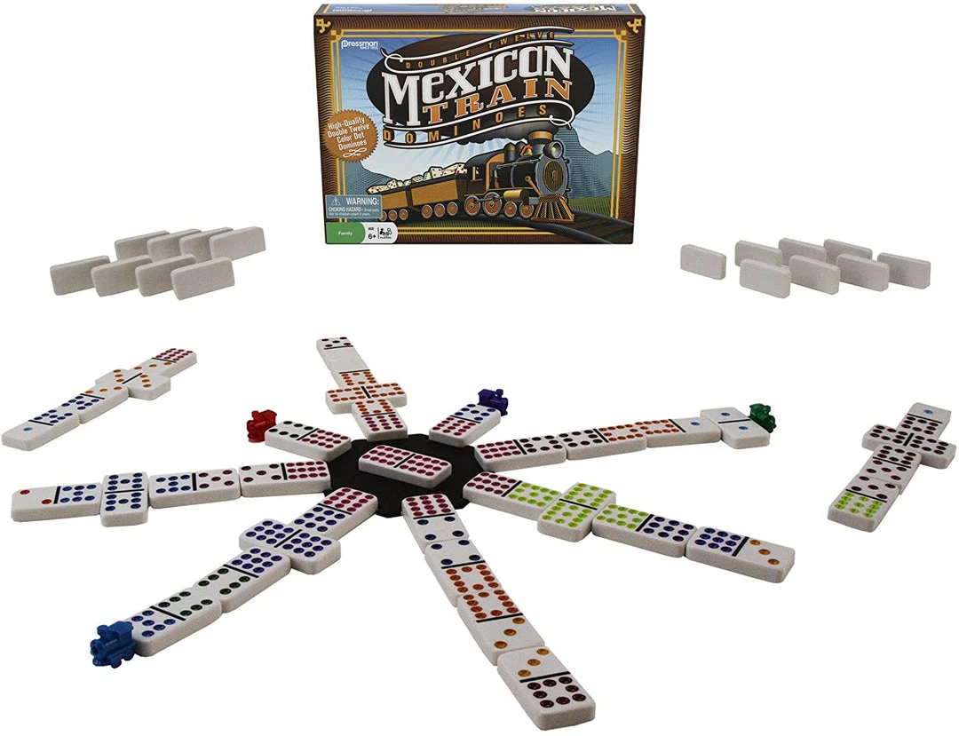 Pressman Mexican Train Dominoes 4 Pressman Mexican Train Dominoes