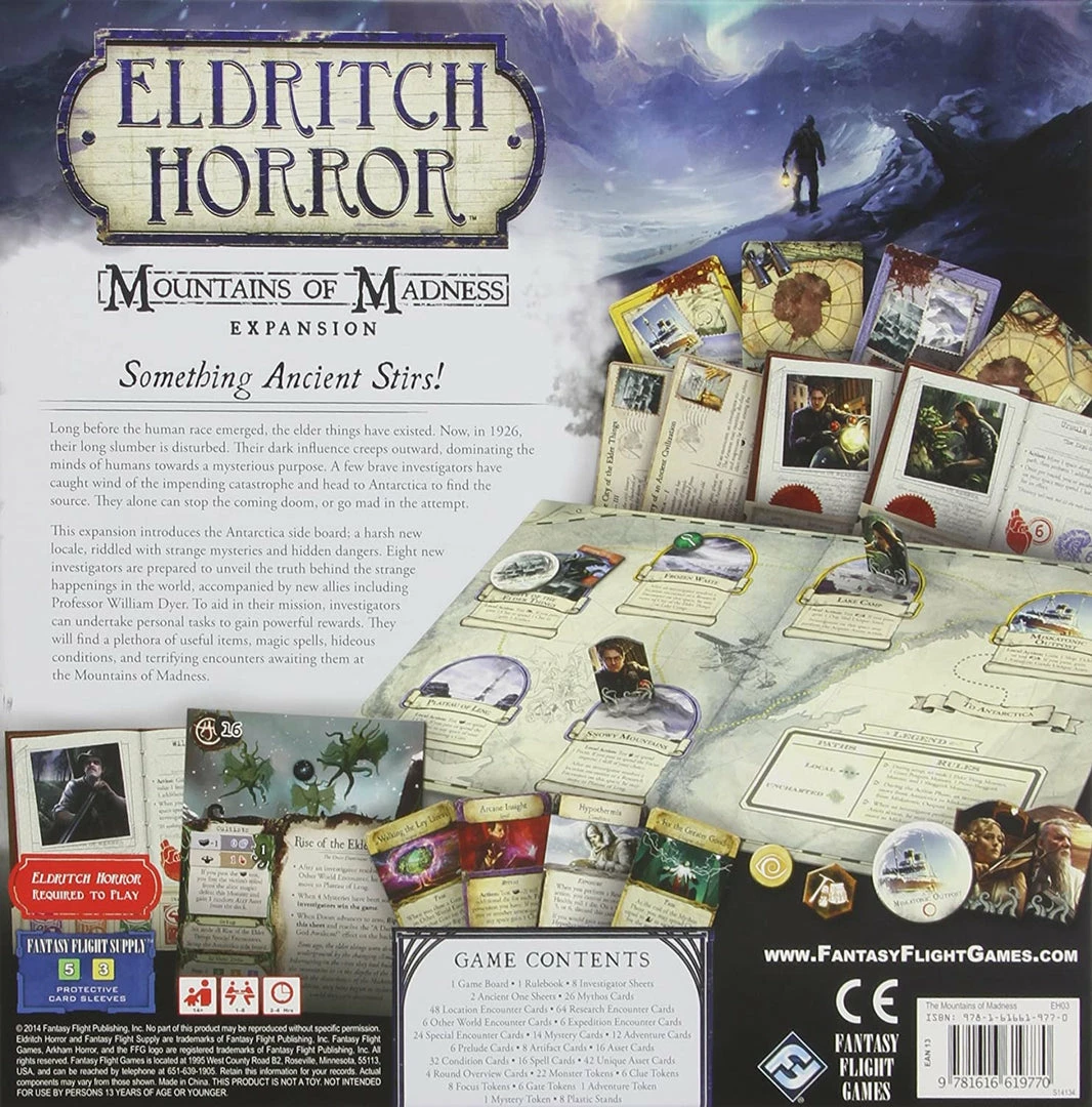 Fantasy Flight Games Board Games Eldritch Horror: Mountains Of Madness Expansion 4 Fantasy Flight Games Board Games Eldritch Horror: Mountains Of Madness Expansion
