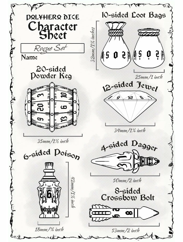 Polyhero Dice - Rogue Set - Nightshade 7 Piece Set 4 Polyhero Dice - Rogue Set - Nightshade 7 Piece Set