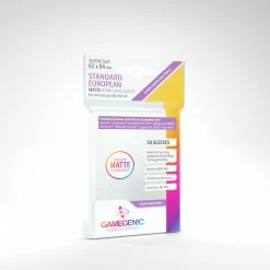Gamegenic Accessories Clear Matte Sleeves: Standard European (62 X 94 Mm) (Color Code: Purple)